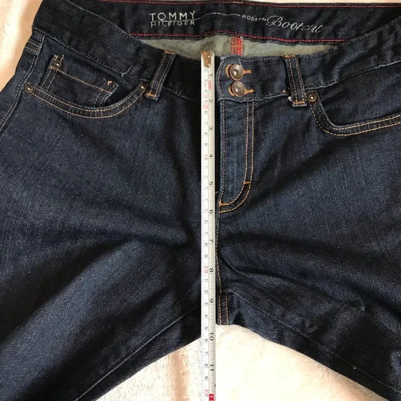 Tommy Hilfiger modern bootcut dark blue jeans size 8S - Picture 6 of 14